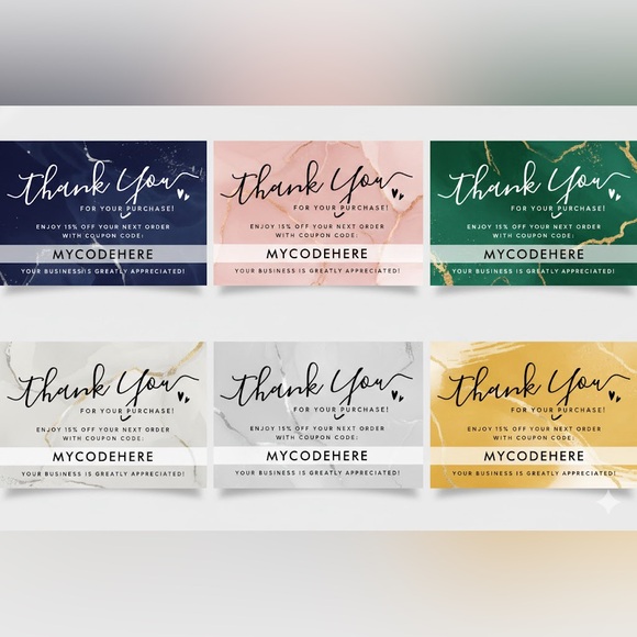40 Count Customizable Thank You Cards with Discount Code - Picture 2 of 2